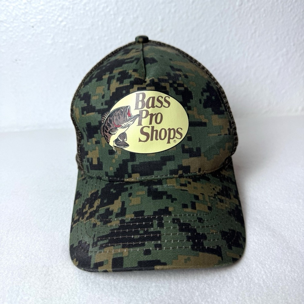 Bass Pro Shops Hat Digital Camo Mesh Back Trucker Cap Adjustable SnapBack